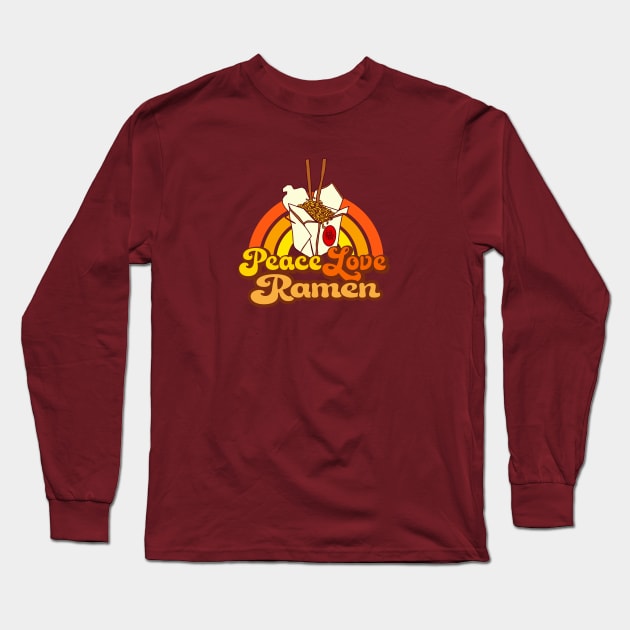 Peace Love Ramen Long Sleeve T-Shirt by Jitterfly